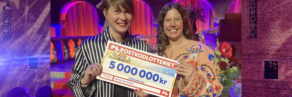 Check på 5 miljoner kronor mottas